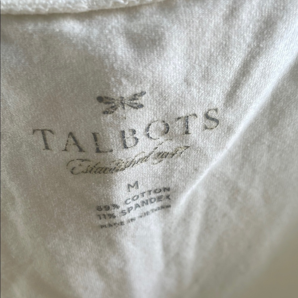 Talbots White Fitted Tank Top with Rounded Neckline - Picture 2 of 6